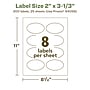 Avery EcoFriendly Laser/Inkjet Oval Multipurpose Labels, 2" x 3-1/3", White, 200/Pack (94056)~#|#~AC94813E-5C25-4171-860838F226972245_sc7