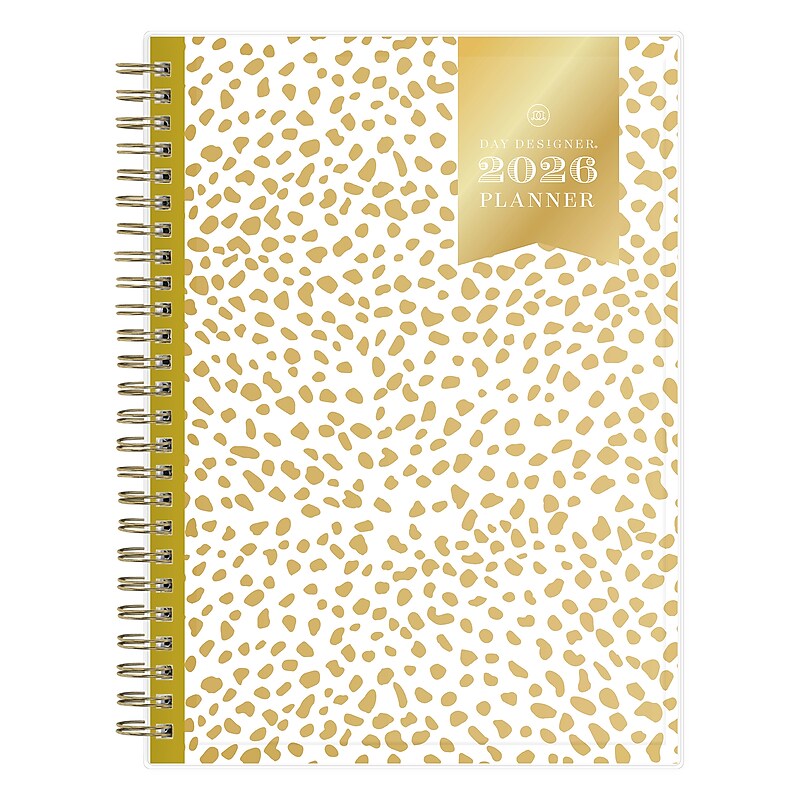 2026 Blue Sky Day Designer Gold Spotty 5.875" x 8.625" Weekly & Monthly Personal Organizer, Plastic Cover (154644) image 1