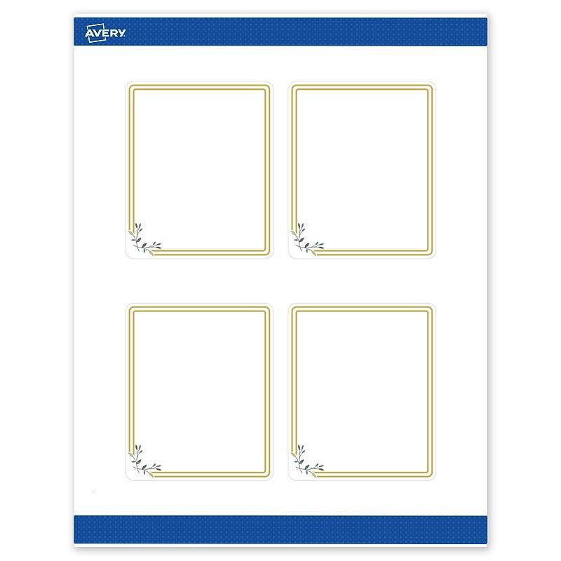 Avery Laser/Inkjet Rectangle Multipurpose Labels, 4" x 3-1/3", White, 40/Pack (S00DMQ) image 1