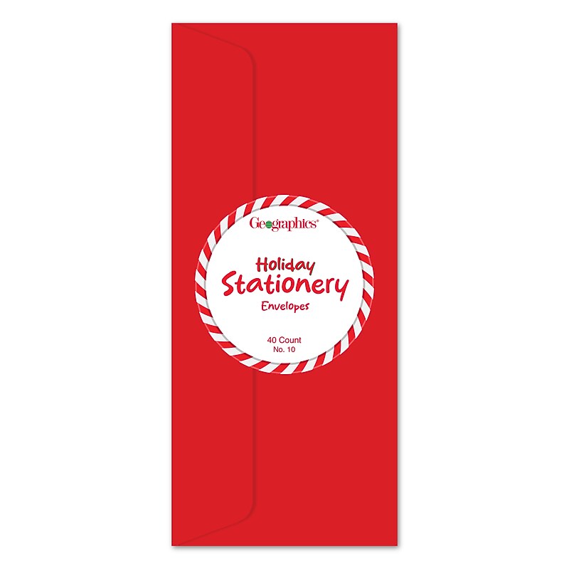 Geographics Holiday Envelopes, Red, 40 Envelopes/Pack (50066) image 1