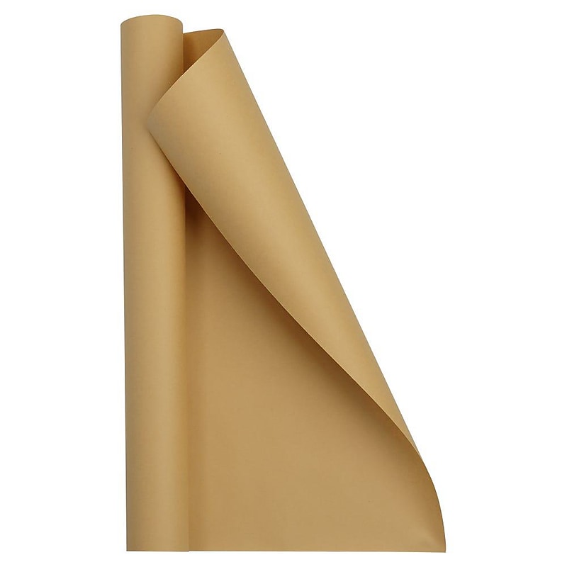 JAM Paper Short Mini Roll Wrapping Paper, 26.3 sq. ft., Natural Tan, 2/Pack(277013532263a) image 1