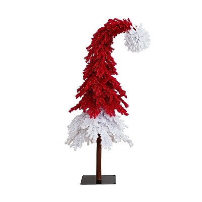 Nearly Natural 9' Holiday Red Santa’s Hat Christmas Tree
