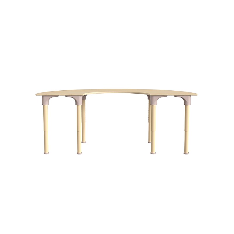 Flash Furniture Bright Beginnings Hercules 59" Semi-Circle Table, Height Adjustable, Beech (MK-ME088019-GG) image 1