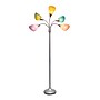 Simple Designs Medusa 67" Silver Floor Lamp with Cone Shades, Multicolored (LF2006-SLM)~#|#~ACCE1EA9-4530-4E0C-A6B40110CCC85A9B_sc7