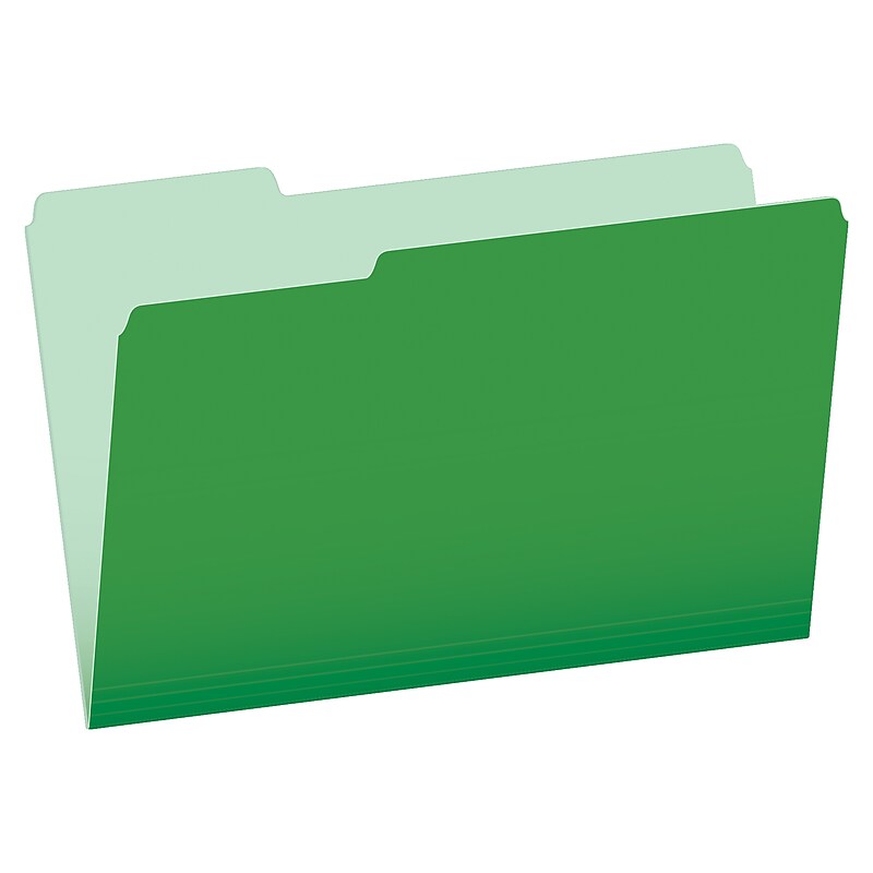 Pendaflex Recycled File Folder, 1/3-Cut Tab, Legal Size, Green, 100/Box (43501/3BGR) image 1