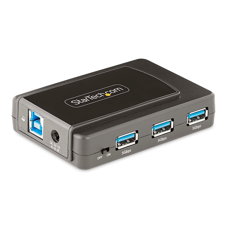 StarTech.com 7-Port USB 3.0 5Gbps Hub, Black (5G7AS-USB-A-HUB) image 1