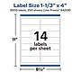Avery Laser/Inkjet Rectangle Multipurpose Labels, 1.33" x 4", White, 3500 Labels/Box (94206)~#|#~ACDD2CF7-4C87-43CC-A397C70219D73DC3_sc7