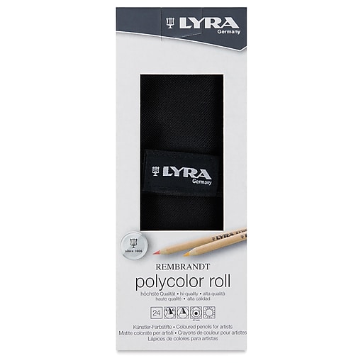Lyra Rembrandt Polycolor Colored Pencil Roll, Assorted Colors, 24