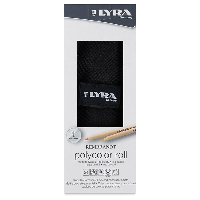 Lyra Rembrandt Polycolor Colored Pencil Roll, Assorted Colors, 24