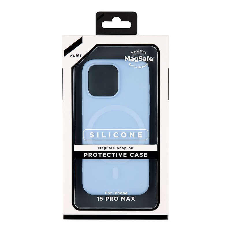 FLNT Silicone MagSafe Snap-On Protective Case for iPhone 15 PRO MAX, Shock Absorbing, Skyride (IC8062M-15X-BLM) image 1