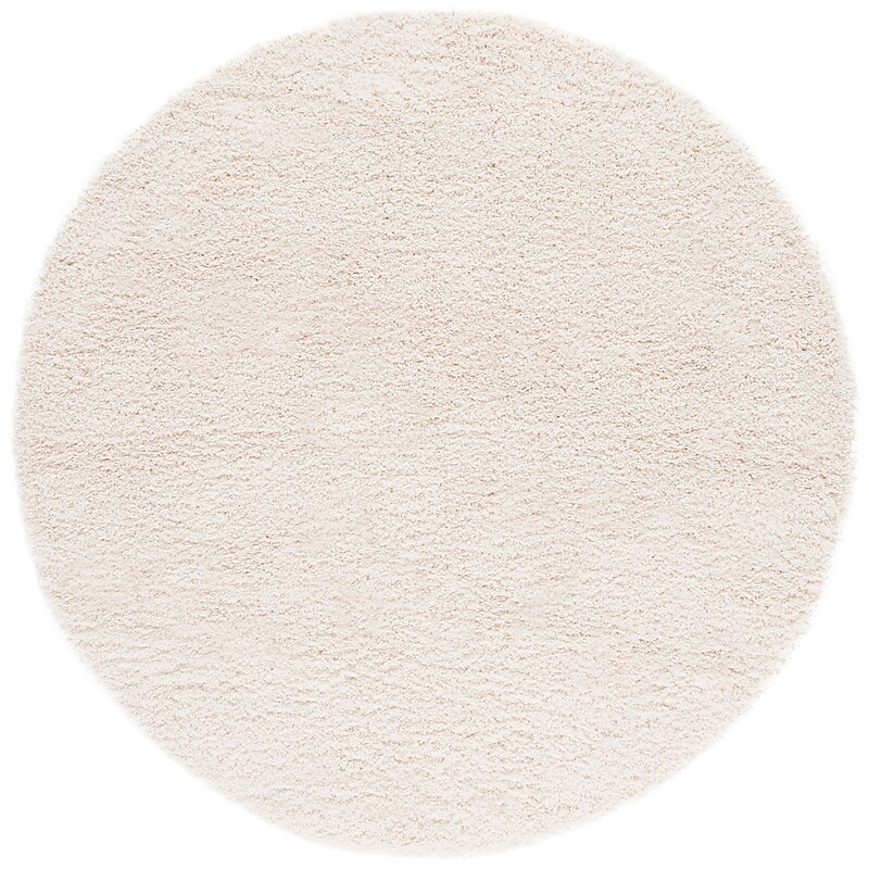 Safavieh California Shag 4' x 4' Round Machine Made Rug, Ivory (SG151-1212-4R) image 1