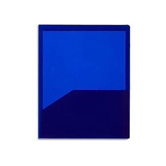 Staples 2 Pocket Plastic Presentation Folder, Letter Size, Navy (ST26384-CC)