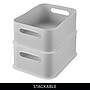 iDESIGN Small Stackable Plastic Storage Bin, Gray (08582)~#|#~ACF6AD6C-E767-4BA4-A69CA00A998ACA43_sc7