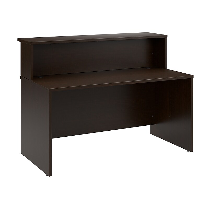 Bush Business Furniture Arrive 60"W Reception Desk with Shelf, Mocha Cherry (ARV001MR) image 1