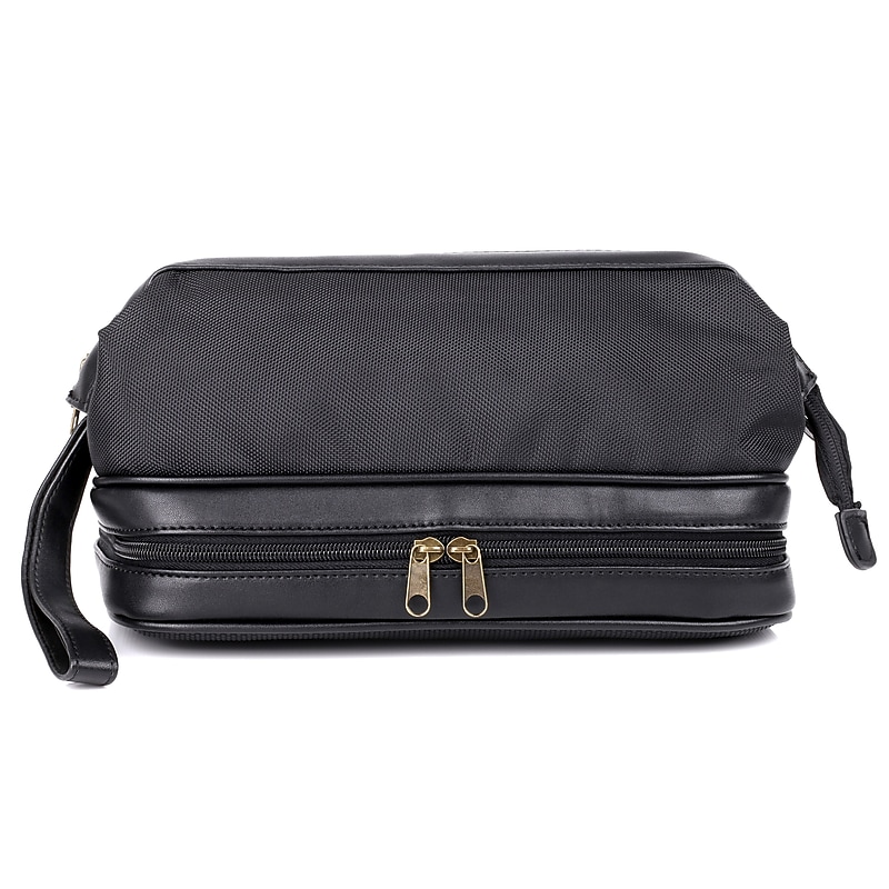 DOPP 11" Nylon Toiletry Bag, Water Resistant, Black (06773.BK) image 1