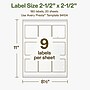 Avery Hemp Square Laser/Inkjet Multipurpose Labels, 2-1/2" x 2-1/2", Off-White (180/Pack)~#|#~ACFFF5DE-9616-431E-87ADB9A56AB28863_sc7