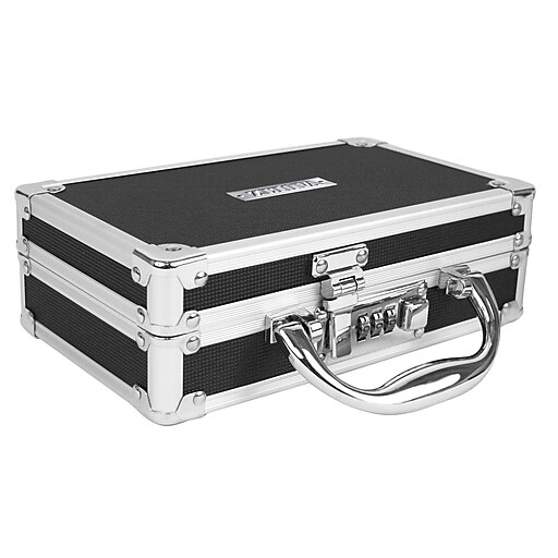 Vaultz Storage Container w/ Combination Lock, Plastic, Black