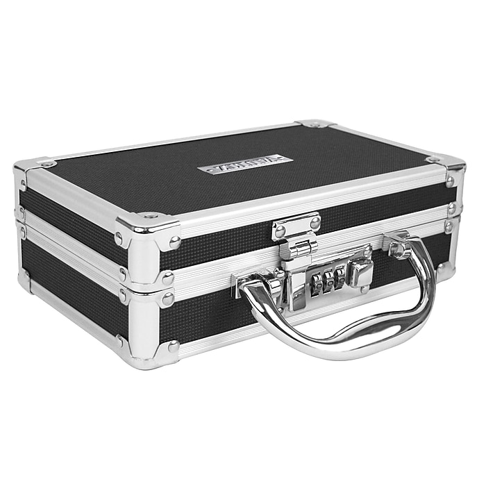 Vaultz Storage Container w/ Combination Lock, Plastic, Black