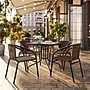 Flash Furniture Lila 28'' Square Table with 4 Rattan Stack Chairs, Dark Brown (TLH073SQ037BN4)~#|#~AD050D28-5708-4009-9CBDAB4F8C8600AB_sc7