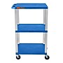 Luxor TUFFY 3-Shelf Multi-Purpose Utility Cart, Blue/Nickel (UCPL1BU-N)~#|#~AD05B6C1-E19B-4C4E-BB481BB378189FF4_sc7