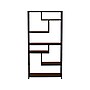 Household Essentials Jamestown 65" 6-Shelf Bookcase, Dark Brown Walnut/Black Laminate/Steel (8140-1)~#|#~AD09702C-A38B-46CE-918C83FC8E2D034F_sc7