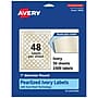 Avery Laser/Inkjet Round Multipurpose Labels, 1" Dia., Ivory, 2,400 Labels/Box (94500)~#|#~AD0CC144-5B68-4579-83EB346BFDF4342E_sc7