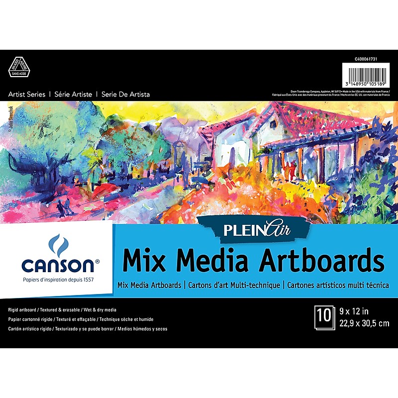 Canson Artist Series Canva Plein Air White Art Boards, 9" x 12", (MCXC400061731) image 1