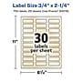 Avery Pearlized Ivory Rectangle Multipurpose Labels, .75" x 2.25", Ivory, 750/Pack (94216)~#|#~AD196376-7C50-4278-84DF987EB331AE26_sc7