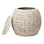 Household Essentials Handwoven Water Hyacinth Barrel Wicker Storage Basket Side Table, Cream (ML-4232)~#|#~AD1A8B47-2216-433B-B0804483CBC9CC55_sc7