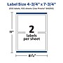 Avery Laser/Inkjet Multipurpose Labels, 7.75" x ", Glossy White, 200/Box (94255)~#|#~AD1B7390-BB1A-43B7-BC4F76F239AC1FD4_sc7