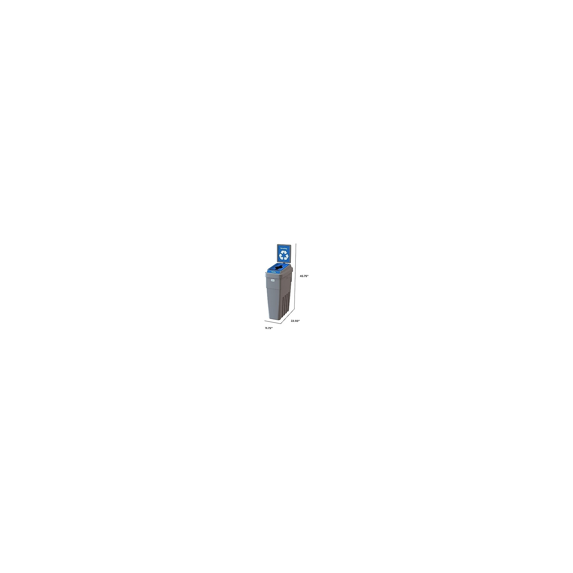 CleanRiver LeanStream Plastic Single-Stream Recycling Station, 23 Gallon, Gray (LS1B-005) Sansujyuku sansujyuku.com