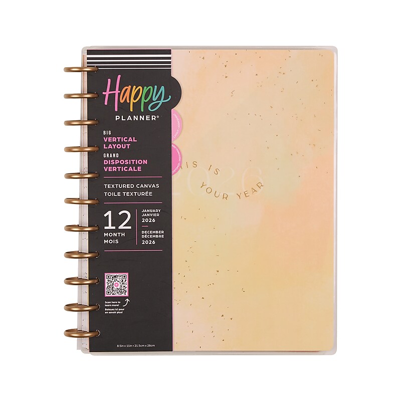 2026 Me & My Big Ideas Textured Canvas 10.125" x 11.5" Weekly & Monthly Standard Planner, Plastic Cover (PPBD12-270) image 1