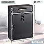 AdirOffice Steel Large Wall Mounted Drop Box Interoffice Mailbox, Key Lock, Black (631-04-BLK-PKG)~#|#~AD2936C1-9D01-41B2-806A75F666DA473C_sc7