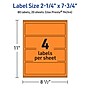 Avery Laser/Inkjet Multipurpose Rectangle Labels, 2.25" x 7.75", Bright Orange, 80/Pack (94244)~#|#~AD2C8C96-0738-492B-92AEFE9738A98263_sc7