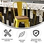 Flash Furniture Kai Indoor-Outdoor Counter Height Stool with Removable Back, Yellow with Teak Seat (CH3132024GYLP2T)~#|#~AD2EDD00-2968-4007-925A3B3DC847E6E5_sc7