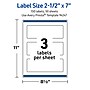 Avery Rectangle Laser Multipurpose Labels, 2.5" x 7", White, 150/Box (19479399330)~#|#~AD34888F-E444-448E-BB866E7DF438378D_sc7