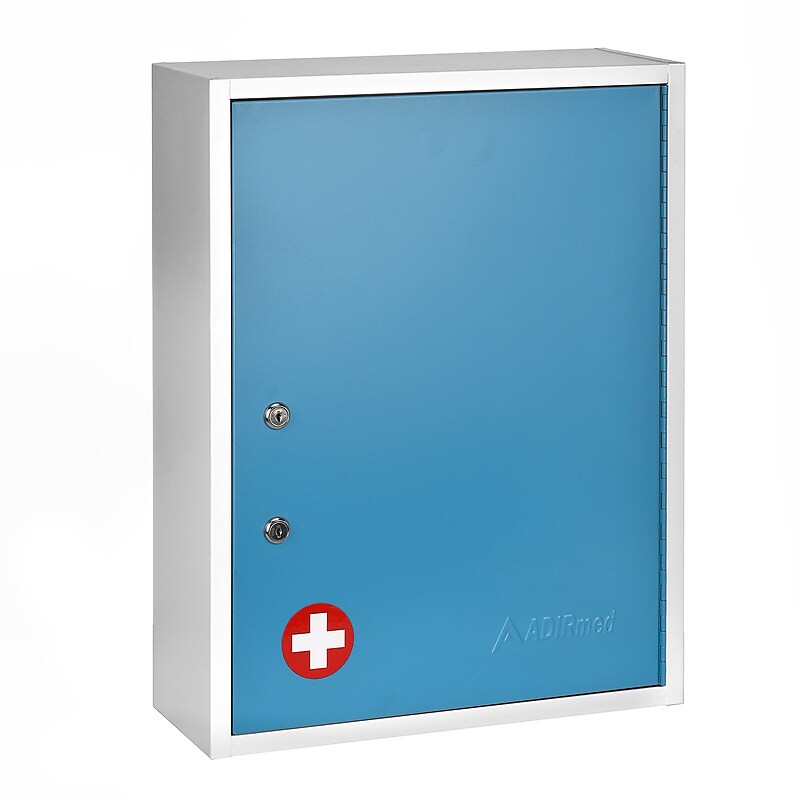 Viva Comfort Dual Lock Surface-Mount Medicine Medical Cabinet, 1.1 cu. ft., Blue (ADI999-04-BLU-MK) image 1