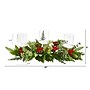 Nearly Natural Artificial Holiday Winter Greenery and Berries Triple Candle Holder Christmas Table Arrangement, 20" (A1866)~#|#~AD35385A-3741-4537-9DBFC6D040E833BD_sc7