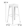 Flash Furniture Kai Indoor-Outdoor Backless Bar Height Stool, White with Gray Seat (CH3132030WHPL2G)~#|#~AD361D24-0DD9-4A35-A4F2FD627237C20A_sc7