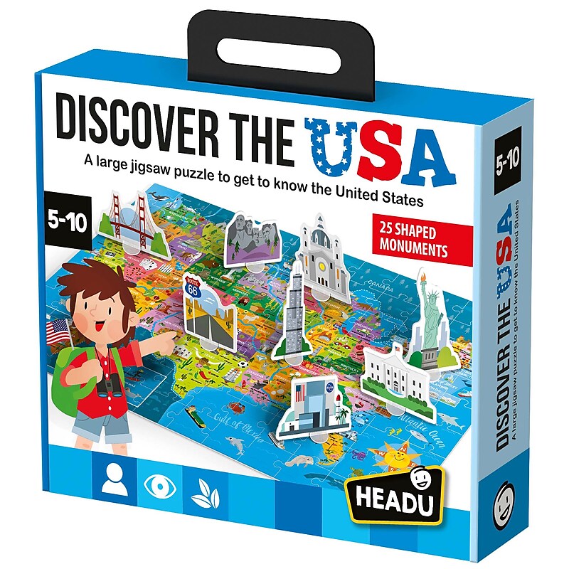 Headu Discover the USA 108-Piece Jigsaw Puzzle (HDUMU57946) image 1