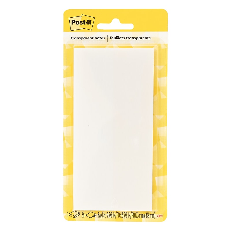 Post-it Super Sticky Notes, Transparent, 30 Sheets/Pad (636-TRSPT) image 1