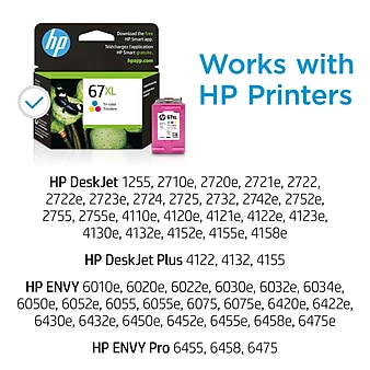 HP 67XL Tri-Color High Yield Ink Cartridge (3YM58AN#140), print up to 200 pages
