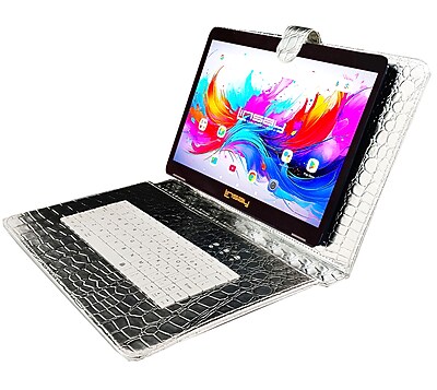 LINSAY F10 Series 10.1″ Tablet, Wi-Fi, Octa Core, 256GB eMMC, Android 15, Silver Keyboard Case (F10IPGBDSPLUS) Sansujyuku sansujyuku.com