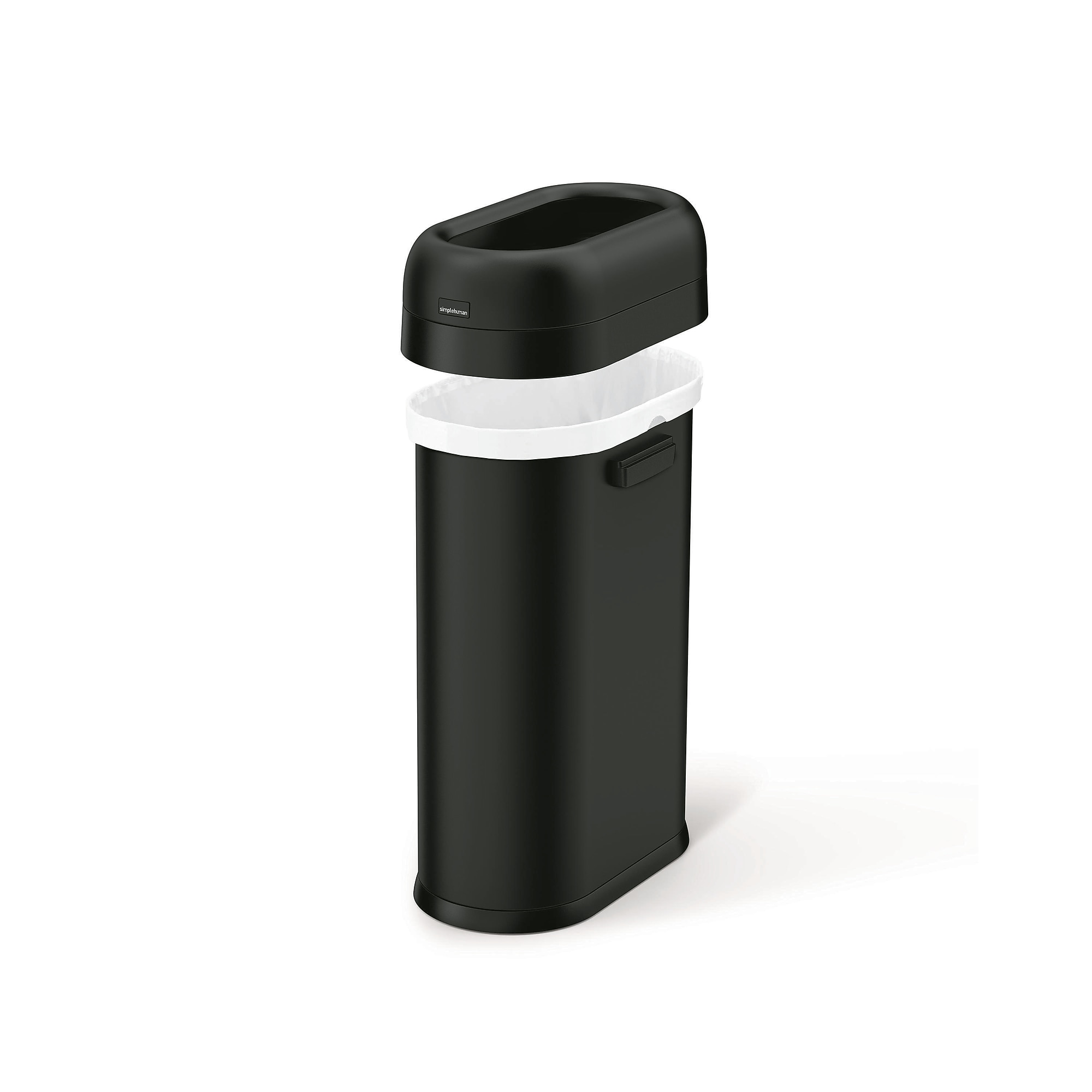 simplehuman Commercial Slim Steel Trash Can with Open Lid, 13 Gallon, Matte Black (CW1498) Sansujyuku sansujyuku.com
