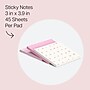 Post-it Polished Patterns Bubble Bath Sticky Notes, 3" x 3", Assorted Colors, 45 Sheets/Pad, 3 Pads/Pack (3321-PP-BB)~#|#~AD572D0B-1D9F-432E-91F911C1FEB789AB_sc7