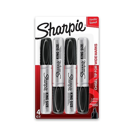 2 JUMBO Markers EXTRA WIDE Oversized Chisel Tip PERMANENT Black