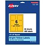 Avery Laser/Inkjet Square Multipurpose Labels, 3" x 3", Bright Yellow, 480/Box (94101)~#|#~AD5CBD0C-E372-44FA-A335E6B0027D15D0_sc7