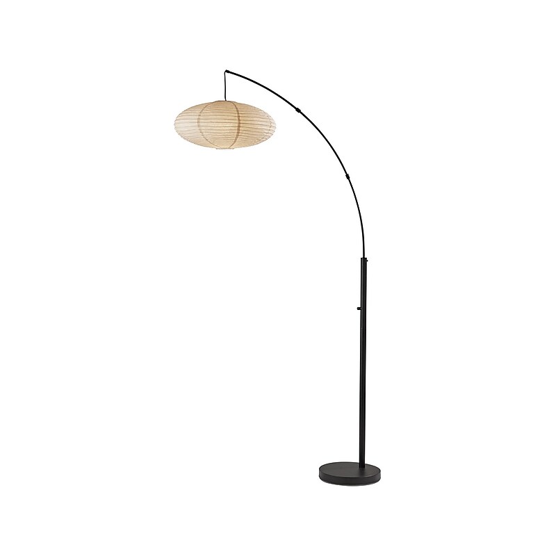 Adesso Corinne 80" Antique Bronze Floor Lamp with Oval Off-White Shade (5024-01) image 1