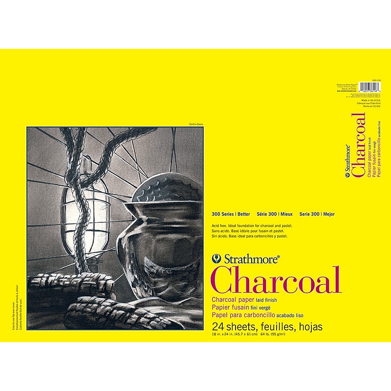 Strathmore 300 Series 18" x 24" Charcoal Sketch Pad, 24 Sheets/Pad (STTP3301181) image 1