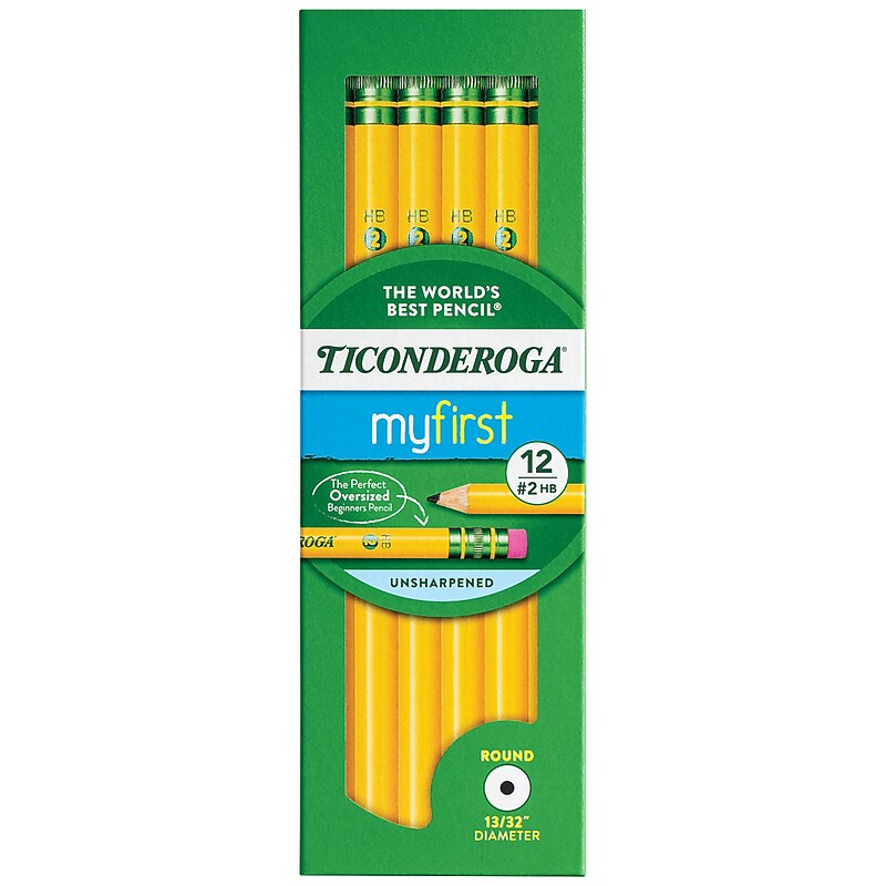 Ticonderoga Beginners Wooden Pencil, 2.2mm, #2 Soft Lead, Dozen (X13308) image 1